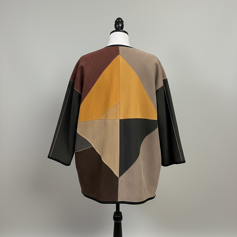 Milena Silvano Multi Patchwork Shearling Coat, Si… - image 4